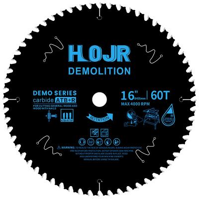 China For cutting wood with HOJR 16inx60T nails DEMO series framing circular saw blade for general wood and wood with nails for sale