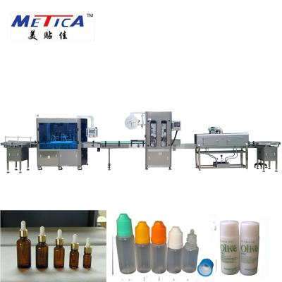 China cadena de producción embotelladoa 10-100ml relleno líquido automático y máquina que capsula en venta