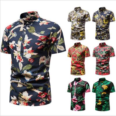 China European and American beach new style national men's leisure wholesale high-grade cotton shirts anti-pilling for sale