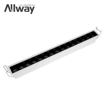 China 2022 Modern Recessed Downlight Hotel Office Store Rectangular Linear LED Grille Down Lamp Light CCT for sale