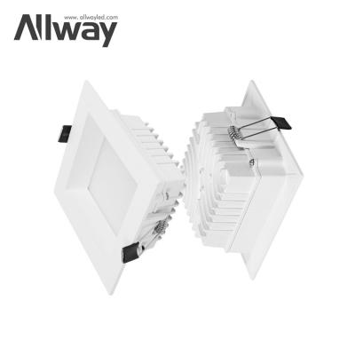 China Allway Dimmable Modern Aluminum Square Slim Low Indoor Decorative Light LED Recessed Downlight for sale