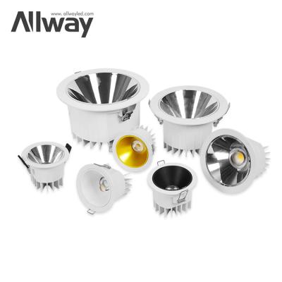 China Allway Three Color Temperature Dimmable Downlight Modern Indoor Recessed Round Led Down Light for sale