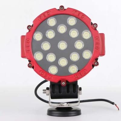 China Red/Black 7Inch Suv Car Truck Bus Boat Motorcycle Tractor LED Work Spot 51W Flood Light Beam Around Drive Offroad Light 12V 24V For Jeep Truck Tractor ATV UAZ SUV 4x4 for sale