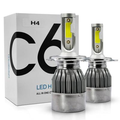 China Automobile Lamp China Factory COB Headlights C6 H4 Auto Part Led Headlight Bulb for sale