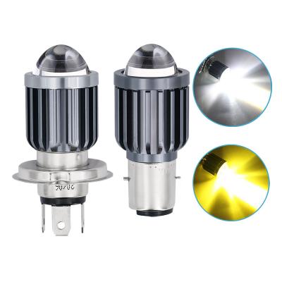 China Mini Led Headlight Spotlight For Motorcycle Super Bright Dual Color H6 Beam H4 High Low Motorcycle Headlight for sale