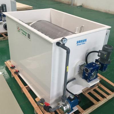 China Wastewater Treatment Large Scale Fish Farm Water Treatment System Rotary Drum Filter for sale