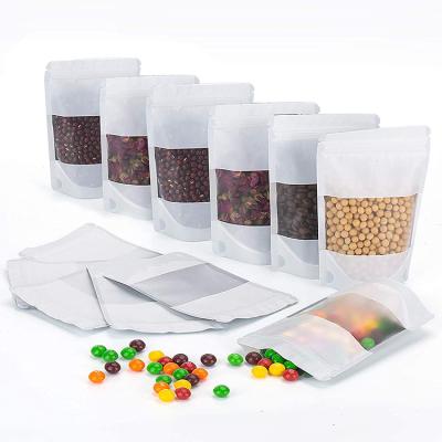 China 3 Sides Sealed Recyclable Custom Food Bag Biodegradable Stand Zipper With Clear Window for sale