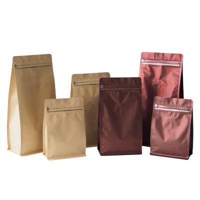 China Coffee Beans Packaging Bag Moisture Proof Matte Black Brown Stand Up Aluminum Foil Coffee Ziplock Bag for sale