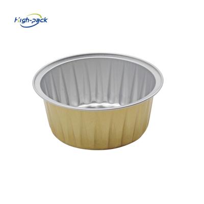 China HIGHPACK Food Foil Gold Pan Foil Disposable Fast Food Container In Cake Trays Take Out Boxes for sale