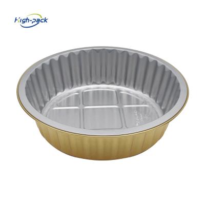 China Best Selling Disposable Aluminum Foil Baking Containers Foil Round Baking Trays With Lid for sale