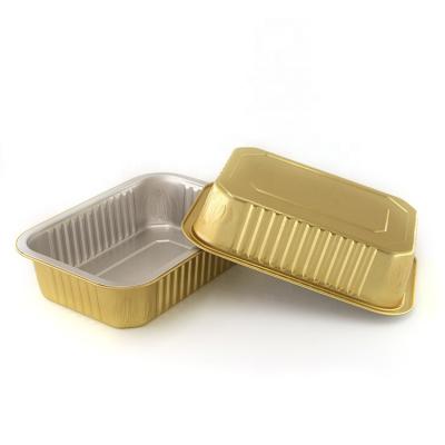 China Embossed Baking / Disposable Plain Smoothwall Aluminum Foil Container For Food Packaging for sale