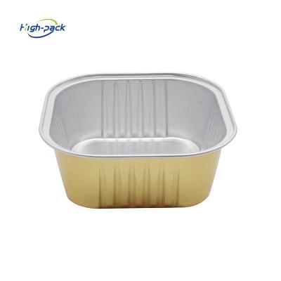 China Disposable Food OEM Logo Small Aluminum Foil Tray Container With Rectangular Foil Lid for sale