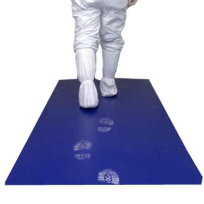 China Staubdichter Cleanroom-klebrige Boden-Matte 0.035mm dunkelblau zu verkaufen