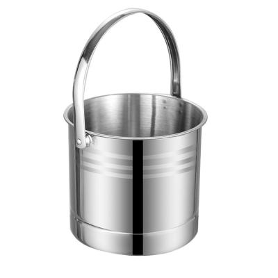 China Stocked Stainless Steel Ice Bucket For Bar Champagne Hotel Customized Ice Bucket With Strainer And Handle for sale