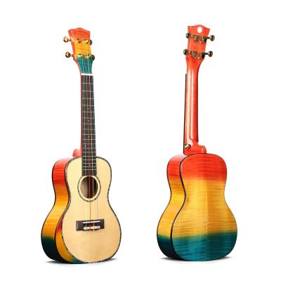 China Factory direct sale 24 inch oriental cherry solid high end colorful wooden ukuleles from China for sale