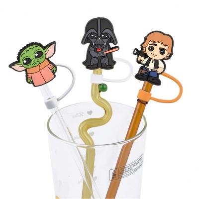 China Viable Cute Animal Metal Straws Reusable Tips Dust Toppers Covers Silicone Drinking Straw Cover for sale