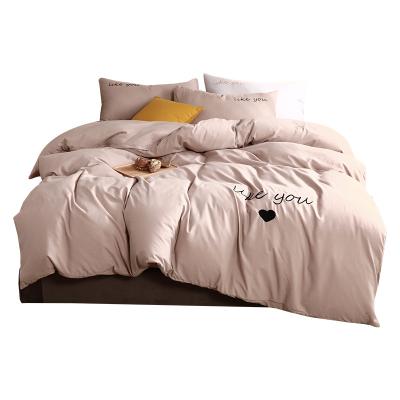 China Disposable Super Soft 100% Cotton Washed Duvet Cover Set Sheet Set Bedding Set for sale