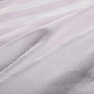 China Antistatic Bleached 100% Cotton 3 Cm White Stripe Hotel Textile Bedding Fabric for sale