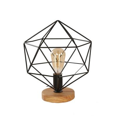 China Industrial Screw County American Style Cage Table Desk Light For Bedroom Study Room for sale