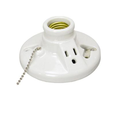 China Screw Fuzhou Factory Ceiling Mounted Socket With Chain Switch for sale