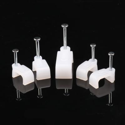 China Plastic Hot Sales Electrical Square Cable Clamps Cable Nail Clips for sale