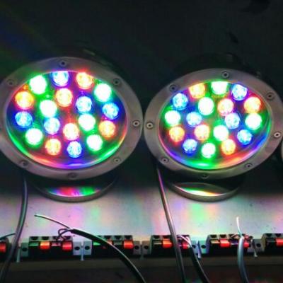 China LANDSCAPE ip68 waterproof 304 stainless steel RGB multiple colors changing 18W led swimming pool underwater lights for sale