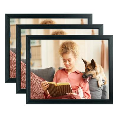 China Plastic PS Picture Frames 11x14Black With Plexiglass To Show Without Mat, Wall Art Decorative For Living Room for sale