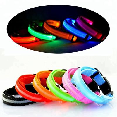 China Viable Led Dog Collar Flashing Light Pet Collar , Adjustable Led Dog Collar for sale