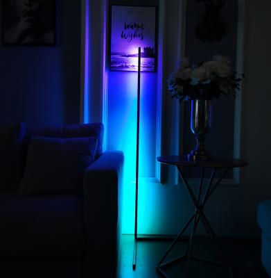 China Residential Modern Bedroom App Control Remote Vertical Color Changing 1.4m RGB 1.2m Min Led Corner Floor Lamp for sale