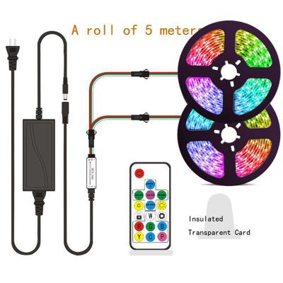 China Residential Flexible Led RGB 5050 30led/m 36w Ip20 Clear Trim Strip Light Kit Set 5 Meter Dc12v + RGB IR Controller + Remote 3a Adapter for sale