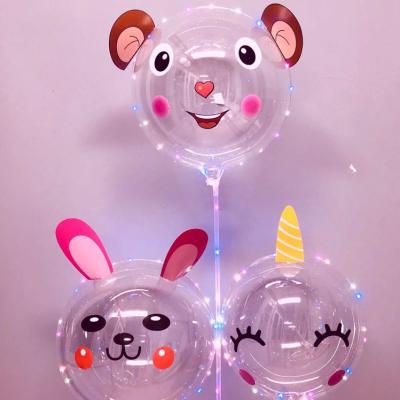 China Gift Toy Cheap Cartoon Bobo Ballon 24 Inches Led Balloons Lights Up For Christmas Wedding Party Decoration Flashing Globos With Sticks for sale