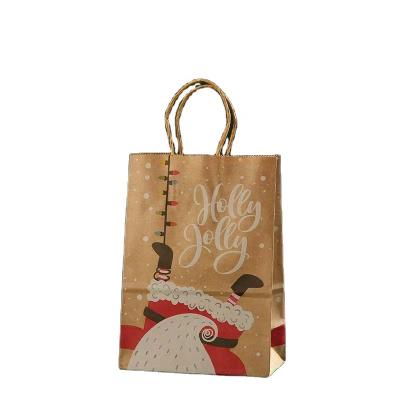 China Brown Biodegradable Cheap Recycled Paper Bags With Handles Large Multifunctional Christmas Gift Bags Reusable Christmas Envelope Bags for sale