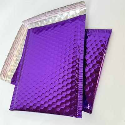 China Factory Customized Shock Resistance Folding Recycle Bag Purple Bubble Mailer Mailing Bag Purple Colored Poly Bag for sale