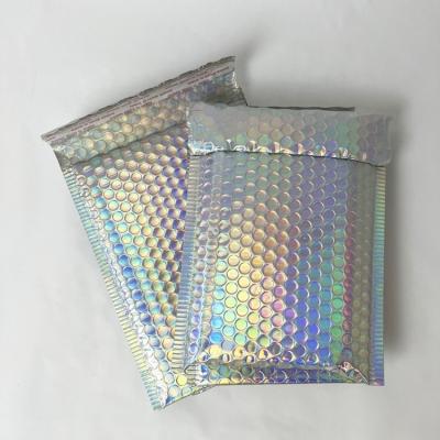 China Shock Resistance Top Quantity Laser Film Bubble Bag Courier Carrier Package Sending Plastic Bags for sale