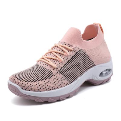 China Breathable Soft Thick Lightweight Mesh Ladies Walking Shoes Super Breathable Sports Outsole Sneakers for sale