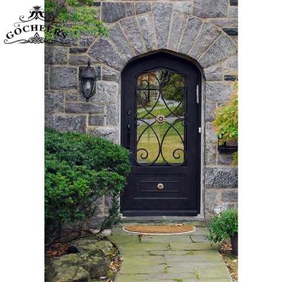 China Interior Door Waterproof Modern Design Iron Door Main Entry Home Entry Wrought Iron French Door for sale