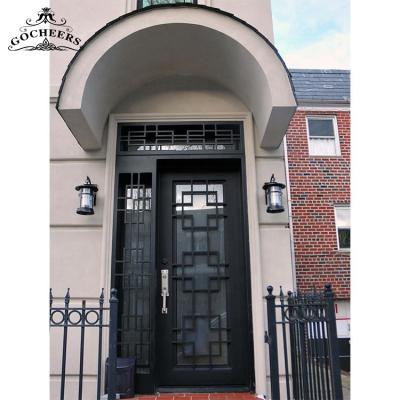 China Waterproof Exterior Wrought Iron Doors Design Iron Door Entry Wrought Iron Front Door for sale