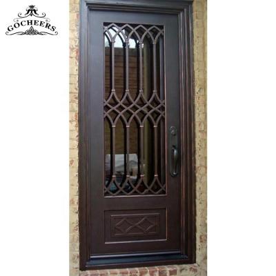 China Villa Design Iron Front Door Waterproof Front Modern Iron Door Exterior Wrought Iron Door for sale