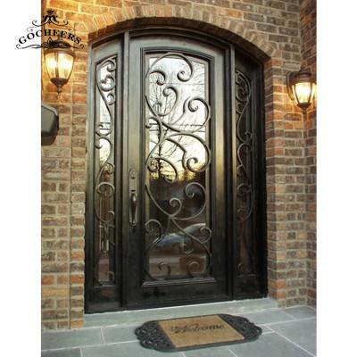 China Waterproof Modern Exterior Front Door Design Iron Front Door Iron Wrought Iron Exterior Doors for sale