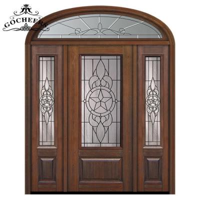 China Waterproof Iron Interior Wooden Door Interior Front Door Wrought Iron Front Wood Interior Door for sale