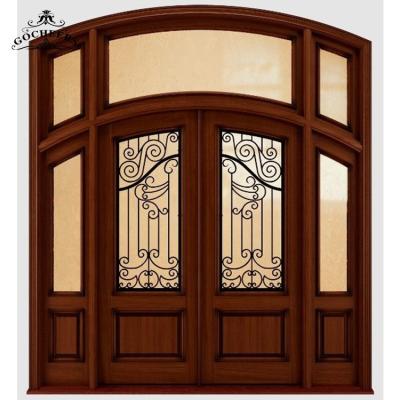 China Waterproof Iron Interior Door Iron Entry Doors Wrought Iron Wood Interior Wooden Door for sale