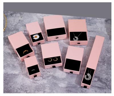 China Recyclable Custom Logo Luxury White Paper Jewelry Drawer Boxes For Earring Rings Necklaces Bracelet Pendant Packaging Box for sale