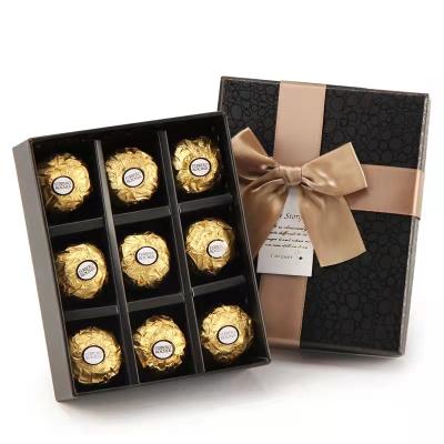 China Recyclable Custom Black Chocolate Truffle Packaging Box High Quality Chocolate Packaging Box for sale