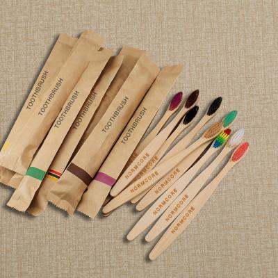 China Disposable Manufacturer Personal Care Soft ECO Hotel Natural Bamboo Biodegradable Bamboo Toothbrush for sale