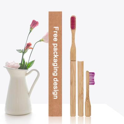 China Custom Eco Friendly Biodegradable Disposable Packaging With Logo Soft Bristle Hotel Bamboo Toothbrush for sale