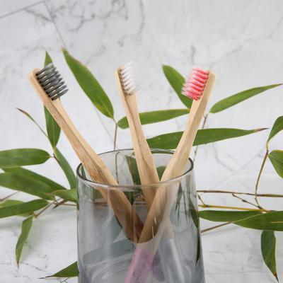 China Disposable Custom Wooden Organic Travel Supplier Hotel Portable Ultrasoft Biodegradable Bamboo Toothbrush Oral Holder for sale