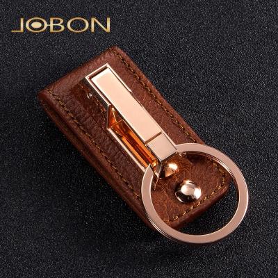 China Jobon Luxury Key Chain Bulk Custom Luxury Style Ring With Gift Box Zinc Alloy Metal Key Chain Leather High Quality Wholesale for sale