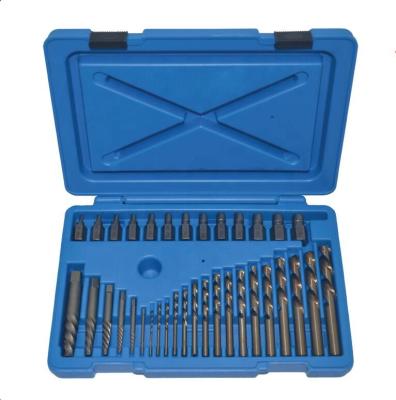 China Easy Operation 35 Pieces Head Extractor Set Quickly And Easily Extract Hard Screws Main Screw Extractor Drill Bit Set for sale