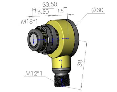 China 4 sensor impermeable ultrasónico del plástico PZT del conector pin en venta