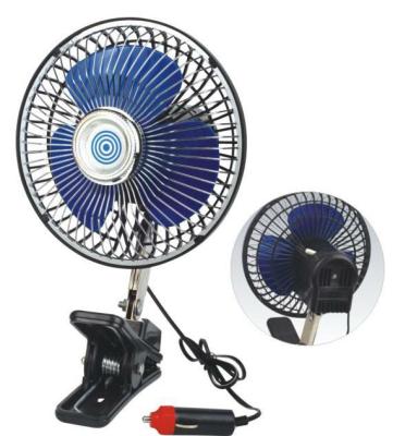 China ABS+PC+UV HF-806 DC12/24V Mini Powered Car Fan Portable 6 Inch Semi-sealed Car Fan Swinging Fan for sale